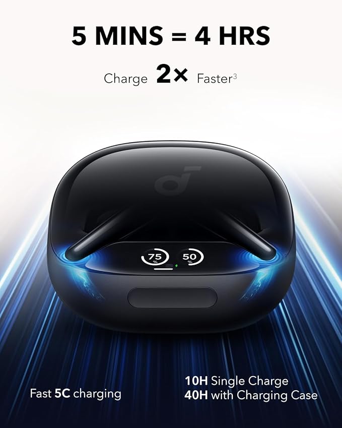 Soundcore Liberty 4 Pro by Anker Noise Cancelling Wireless Earbuds 7-Sensor and Real-Time Adaptive Noise Cancelling 2× Faster Charging Studio-Level Hi-Fi Music Clear Calls with 6 Mics and AI