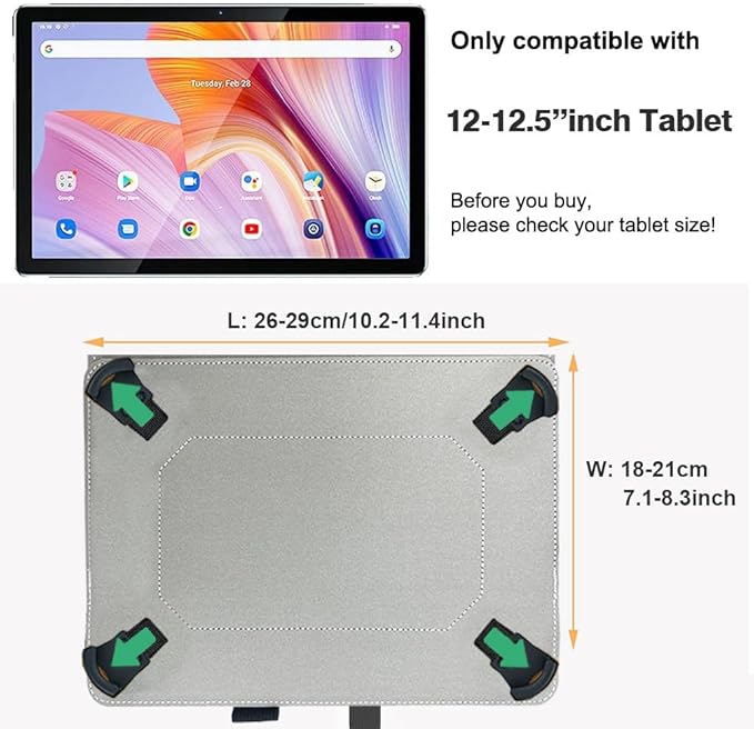 Ytaland Universal Case for TECLAST T60Plus / T60 12 inch Compatible with DOOGEE T20 Ultra / T40 PRO / T30 Max 12 inch Tablet Multi-View PU Leather case for 12-12.5 inch Tablet (Blue)