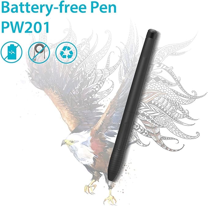 PW201 Stylus Pen for HST640 H610PRO V2 HC16 HS64 HS610 GC610 H1161 H320M Drawing Tablet Ergonomic Pen Replacement for Drawing Board