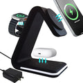 Magnetic Wireless Charger 3 in 1 Charging Station with Nightlight for Apple Magsafe iPhone 16/15/14/13/12 iWatch Series AirPods Charger Stand(15W Adapter)