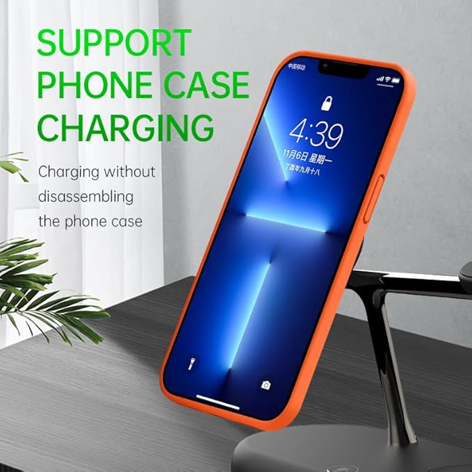 4 in1 Magnetic Wireless Charging Stand 15W Fast Chargingwith Neutral Light Design for iPhone 17/16、15/14/13/12 Series iWatch and Sansung Watch Airpods and Samsung TWS (T256-Black)