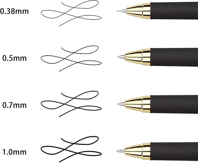 Gel Ink Rollerball Stylus Pen - 18 Pack1.0mm Gel Pen Bold Point2 in 1 Capacitive Stylus PenLarge Capacity Black InkWriting Smoothly for OfficeBusinessGiftMetal Gold Clip