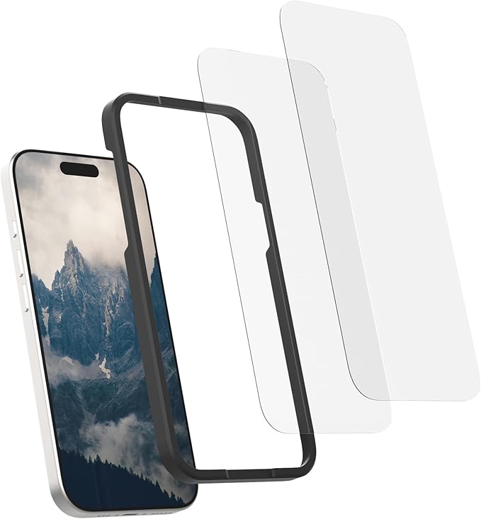 Rokform - Screen Protector Compatible with the iPhone 16 Pro Max Active Touch Shatter Proof High Definition Case Friendly Tempered Glass iPhone Screen Protector 2 Pack (Clear)