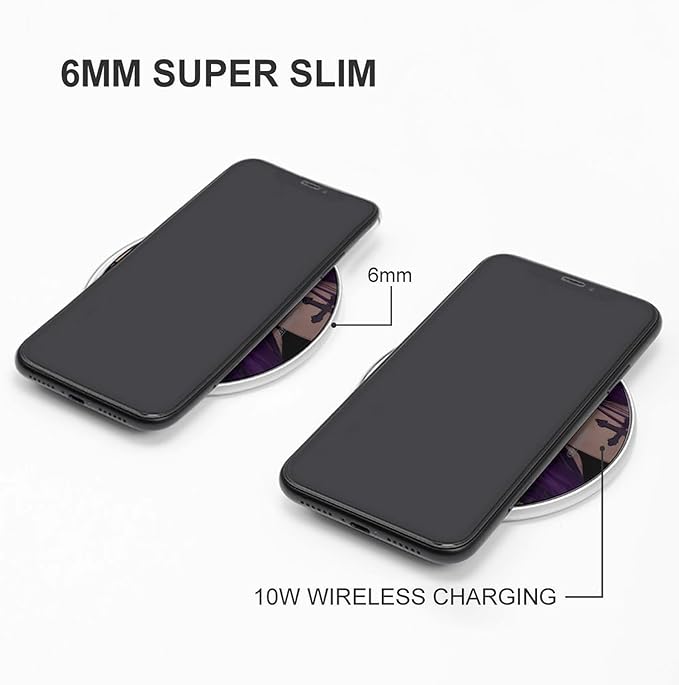 Goth Purple Fast Portable Charger 10W Funny Graphic Phone Charging Pad with USB Cable