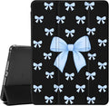 JOYLAND for iPad 10th Generation Case 10.9 inch 2022/iPad (A16) 11th Gen 11 Inch 2025 with Pencil Holder-Auto Wake/SleepDark Blue Bow Pattern Anti-Scratch Shockproof Premium Folio Stand CaseBlack