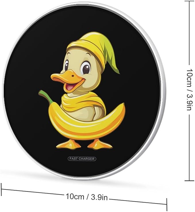 Banana Duck Wireless Charger Anti-Slip Wireless Charging Pad Slim Charger Mat for Men Women