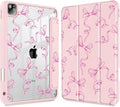 May Chen for iPad Pro 11 inch M2 4th Generation 2022 iPad Pro 11 3rd/2nd/1st Gen Case with Transparent Shockproof Back Cover [Built-in Pencil Holder Auto Sleep/Wake Pink Bows