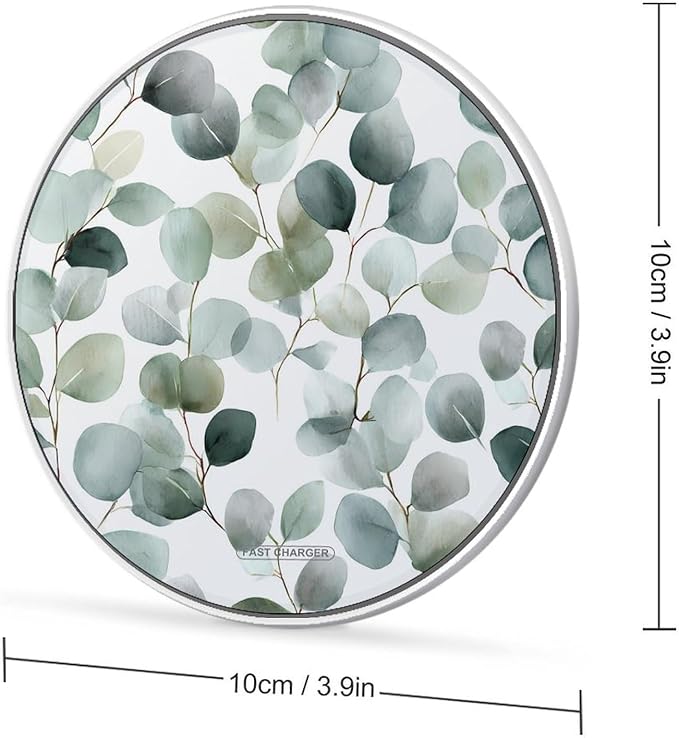 Eucalyptus Eucaly Leaves Phone Charger Magnetic Charging Pad Anti-Slip with USB Cable