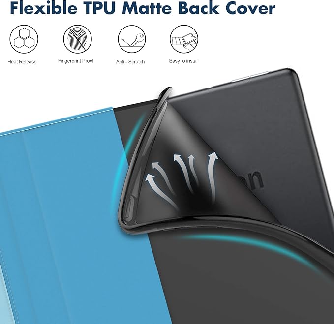 Dteck for Fire HD 8 Tablet Case (8th/7th/6th Generation-2018/2017/2016 Release) 8 Slim Folio Case with Auto Sleep Wake &amp Stand Function with Hand Strap Protective PU Leather Cute Cover Gold B