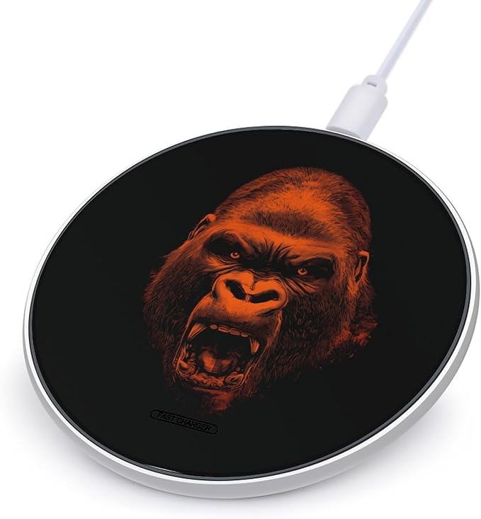 Angry Orangutan Monkey Fast Portable Charger 10W Funny Graphic Phone Charging Pad with USB Cable