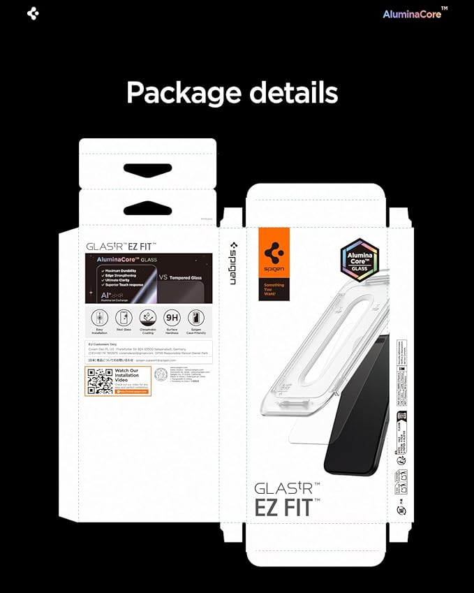 Spigen AluminaCore Tempered Glass Screen Protector [Glas.tR EZ Fit - Privacy] designed for iPhone Air [2 Pack] 9H+ Hardness Aluminum-Enhanced Durability