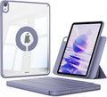 KENKE Magnetic Case for iPad A16 11th/10th Generation (11/10.9 Inch 2025/2022) with Pencil Holder Magnetic Detachable Hybrid Stand Clear Hard PC Back Shell Portrait/Landscape Angle Purple