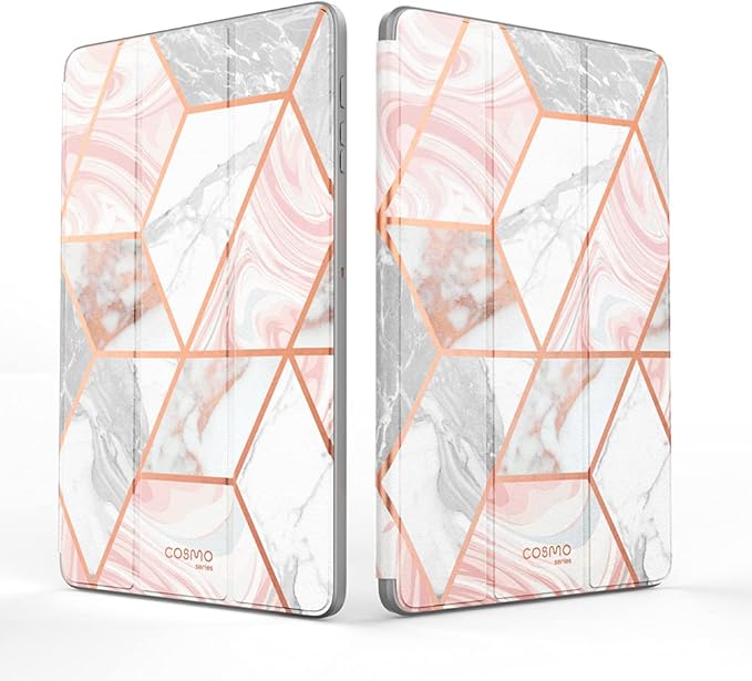 i-Blason Cosmo Case for Samsung Galaxy Tab S7 FE 12.4 2021 Release Only Full-Body Trifold with Built-in Screen Protector Protective Smart Cover with Auto Sleep/Wake &amp Pencil Holder (Marble)