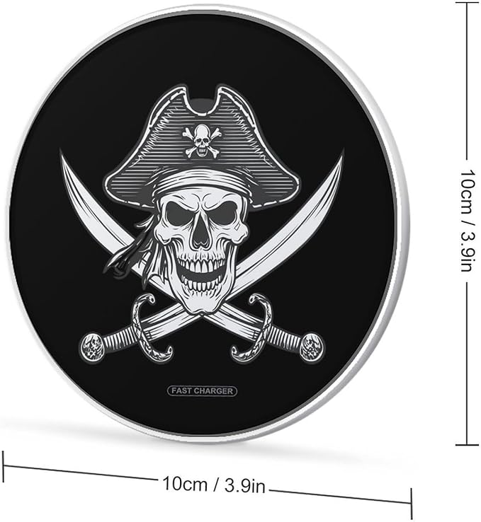 Skull Pirates Fast Portable Charger 10W Funny Graphic Phone Charging Pad with USB Cable