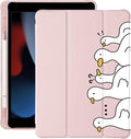 Cute Kawaii Duck for iPad Air 3 Case with Pencil Holder Auto Sleep/Wake Pink Leather Soft TPU Back Cover for iPad Pro 10.5 Inch 2017