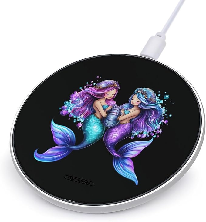 Mermaides Wireless Charger Anti-Slip Wireless Charging Pad Slim Charger Mat for Men Women