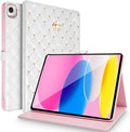 for iPad 10.2 Case 9th/8th/7th Generation (2021/2020/2019) Crown Bling Diamond Cute Elegant PU Leather Smart Auto Sleep/Wake Stand Shockproof Protective Case for Apple iPad 10.2 inch (White)