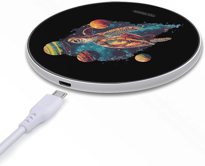 Sea Turtler Planets Art Wireless Charger Anti-Slip Wireless Charging Pad Slim Charger Mat for Men Women