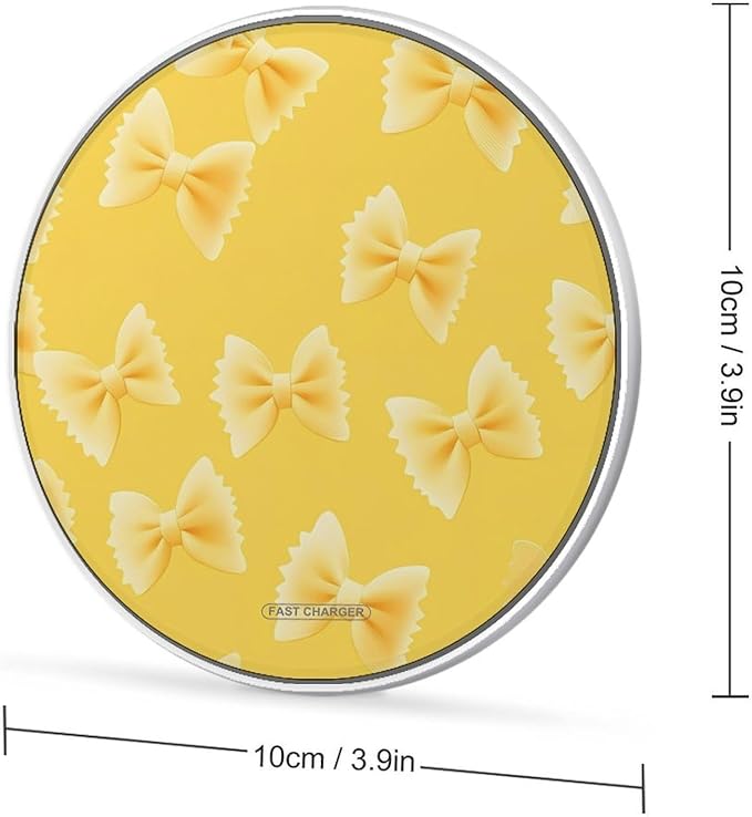 Farfalle Pasta Yellow Tie Phone Charger Magnetic Charging Pad Anti-Slip with USB Cable