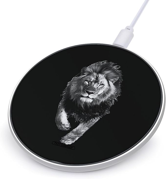 African Lion Wireless Charger Anti-Slip Wireless Charging Pad Slim Charger Mat for Men Women