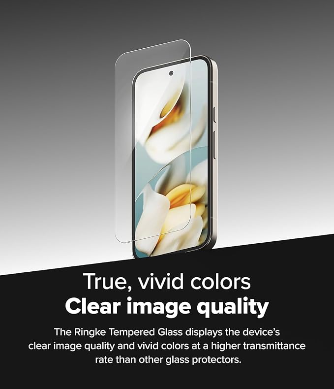 Ringke Easy Slide [Super Easy to Install] Compatible with Google Pixel 9a Screen Protector Case Friendly 9H Hardness Tempered Glass with Simple installation Tool - 2 Pack