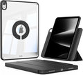 KENKE Magnetic Case for iPad A16 11th/10th Generation (11/10.9 Inch 2025/2022) with Pencil Holder Magnetic Detachable Hybrid Stand Clear Hard PC Back Shell Portrait/Landscape Angle Black