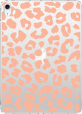 for iPad Air 13 (M3) 2025/ (M2) 2024Orange Leopard Print Crystal Clear CaseSlim Lightweight Anti-Scratch Soft TPU Bumper Hard Acrylic Back Cover for Women