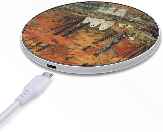 Vintage Halloween Ghosts Autumn Fast Portable Charger 10W Funny Graphic Phone Charging Pad with USB Cable