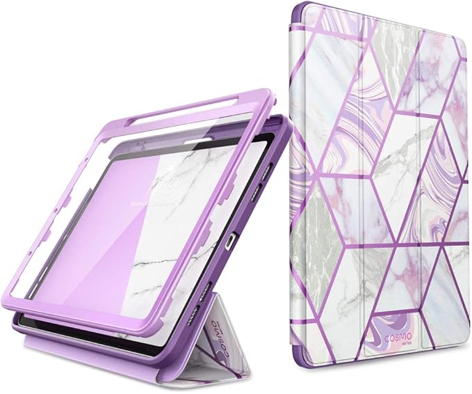 i-Blason Cosmo Case for iPad Air 5th Generation/4th Generation 10.9 (2022/2020) Full-Body Trifold with Built-in Screen Protector Protective Smart Cover with Auto Sleep/Wake &amp Pencil Holder (Ameth