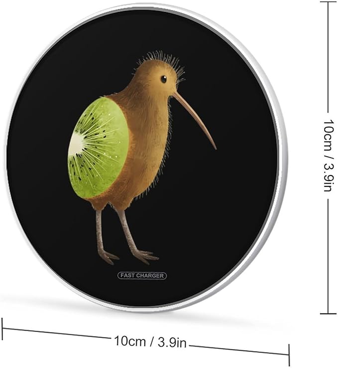 Kiwi Bird Fast Portable Charger 10W Funny Graphic Phone Charging Pad with USB Cable