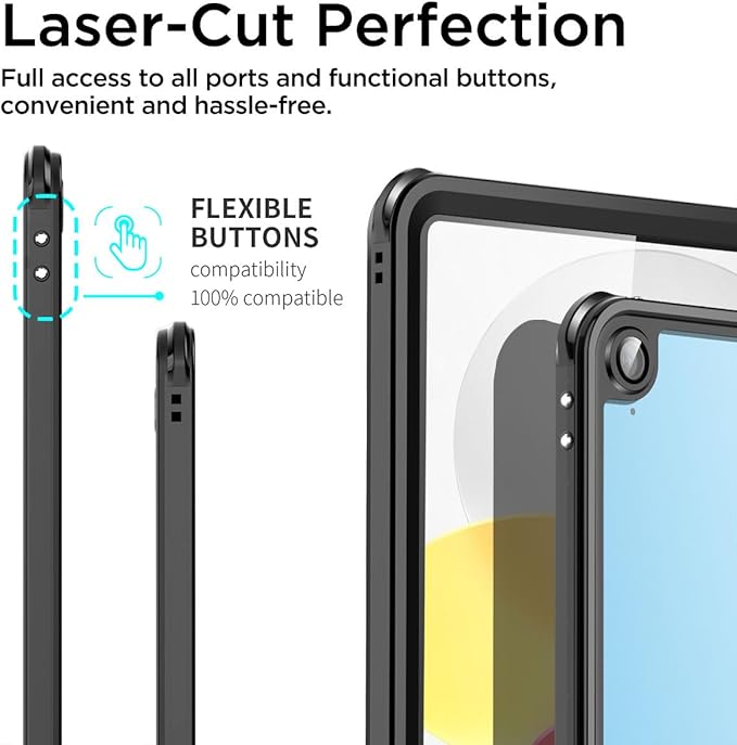 AICase for Waterproof iPad (A16) 11th Generation 11 Inch 2025 iPad 10th Generation Case 10.9 2022[Built-in Screen Protector&ampStand] [IP68 Waterproof] Full Body Rugged Shockproof Protective Cover