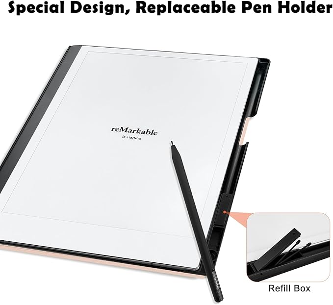 Case for Remarkable 2 Paper Tablet 10.3 2020 ReleasedLightweight and Hard Back Shell Protective Book Folio Cover with Built-in Pen HolderComes with Remarkable 2 Pen Tips.