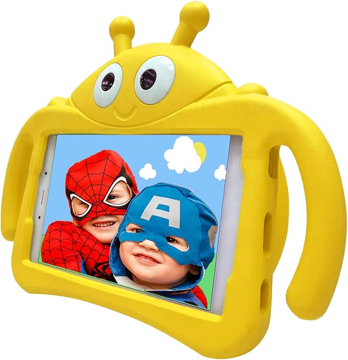 for Alcatel Joy Tab 2 Case for Kids Children Friendly Shockproof Protective Stand Handle Cover for Joy Tab 2 Case Alcatel 2020 8 Tablet (Model: 9032Z) for Boys Girls Cute Ladybug - Yellow