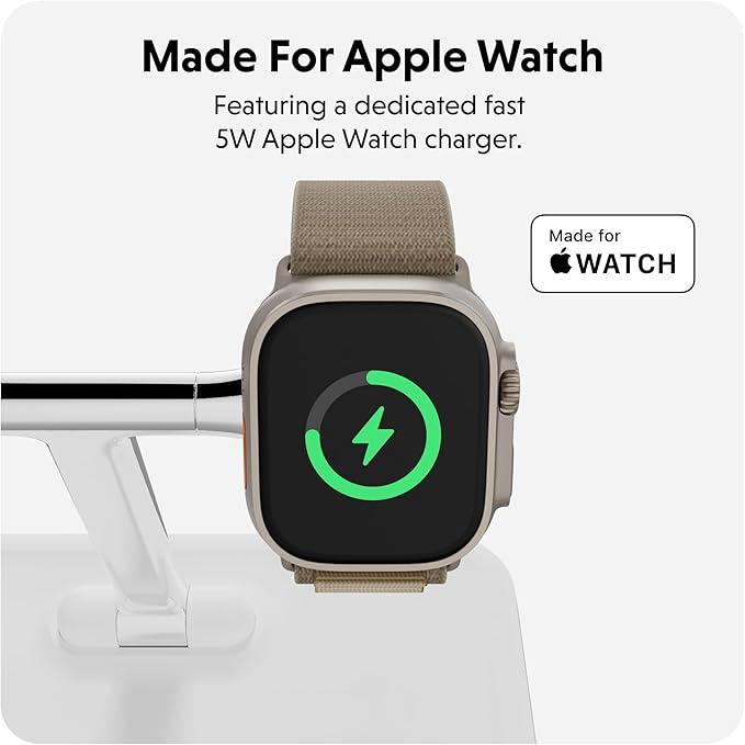 HyperJuice 4-in-1 Wireless Charger Qi2 Magnetic Stand — Fast Wireless Charger for iPhone Apple Watch Airpods &amp Any Qi-Compatible Device — Compact Adjustable and Foldable Qi2