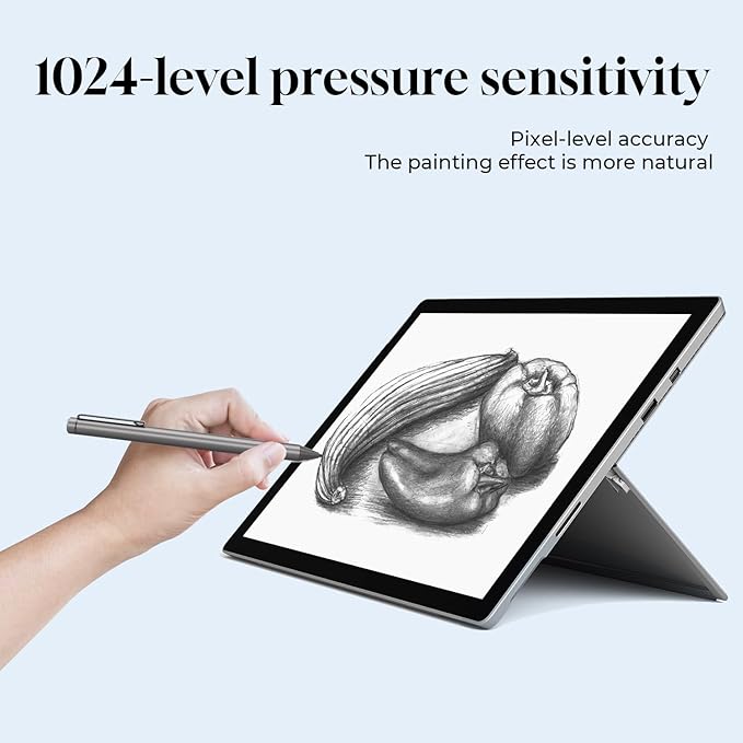 Windows Stylus Pen for Microsoft SurfaceHPDelletc.-3000hrs Battery Life-Pressure SensitivePalm RejectionEraser&ampRight Click Button-Compatible ONLY with MPP 1.512.02.6-Pls Check Your Laptop M