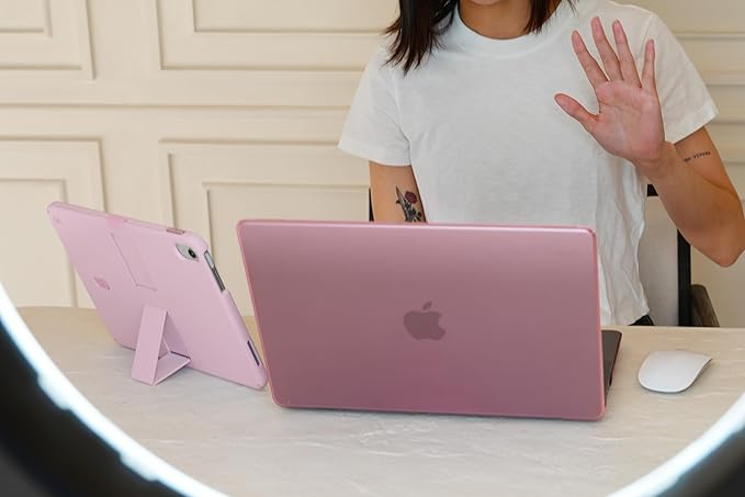 Speck iPad 10.9 Inch Tablet Case and Stand - Scratch Resistant Drop Protection &amp Quick Release Kickstand - for iPad 10th Gen 2022 - StandyShell Soft Lilac/Hydrangea Purple/Kinder Pink