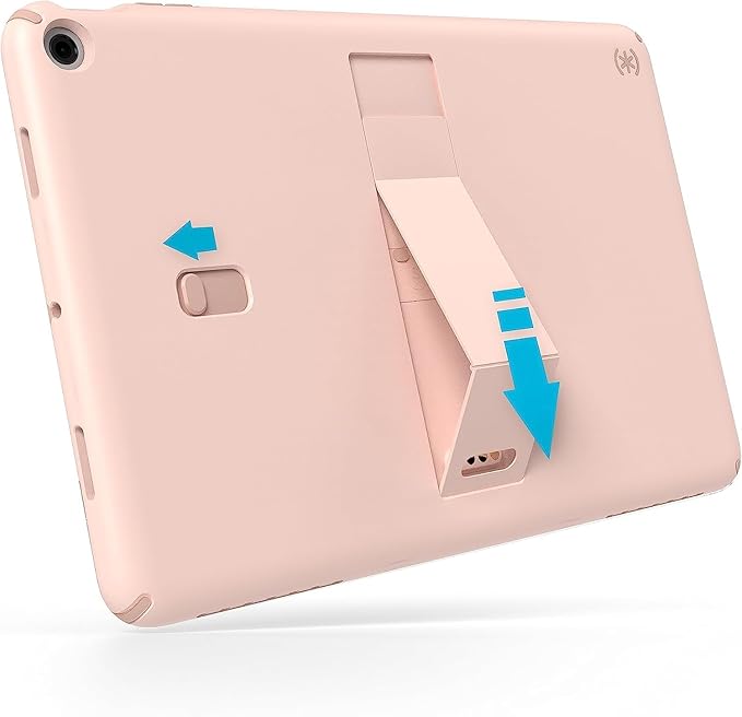 Speck Google Pixel Tablet 2023 Case and Stand - Full Back Thin Scratch Resistant Drop Protection &amp Adjustable Kickstand - Works with Google Pixel Charging Speaker Dock - Coral &amp Rose Standy
