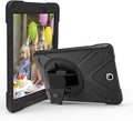 Galaxy Tab A 9.7 T550 Case KIQ Heavy Duty Case Tempered Glass Screen Protector Cover Kickstand Handle Carrying Sling Strap for Samsung Galaxy Tab A 9.7 T550 T555 (Black)