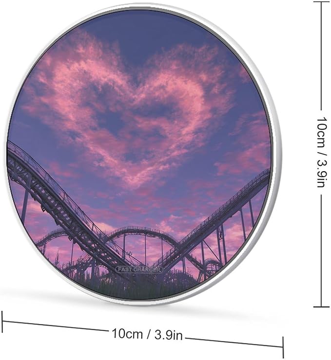 Roller Coaster Purple Sky Fast Portable Charger 10W Funny Graphic Phone Charging Pad with USB Cable