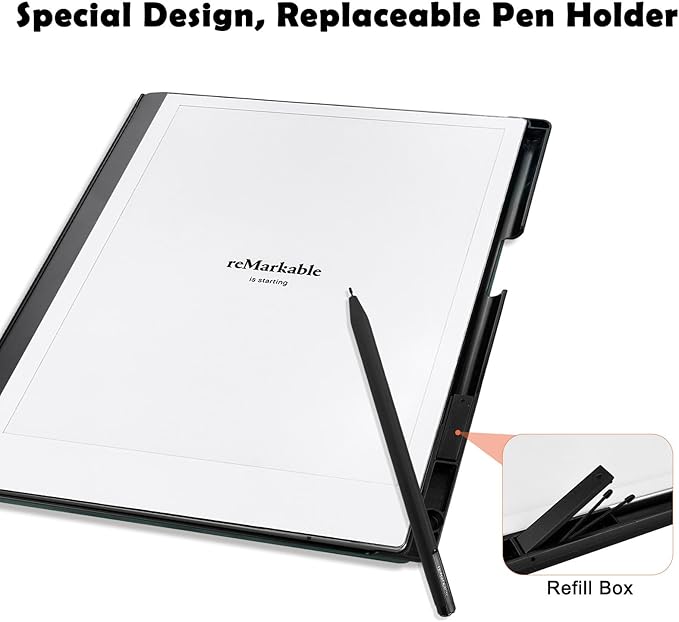 Case for Remarkable 2 Paper Tablet 10.3 2020 ReleasedLightweight and Hard Back Shell Protective Book Folio Cover with Built-in Pen HolderComes with Remarkable 2 Pen Tips.