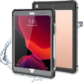 iPad Case Waterproof Full Body Cover for iPad 10.2 inch 2021 (Black) Compatible with 7th/8th/9th Gen Protective with Pencil Holder Anti-Scratch Shockproof IP68