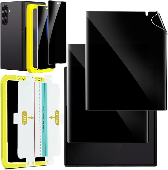 Ferilinso [Auto Dust Install] 2 Pack Inside Privacy Screen Protector for Samsung Galaxy Z Fold 7 [Phone Case Friendly] Anti-Spy Film with 2 Pack Front Tempered Glass Accessories