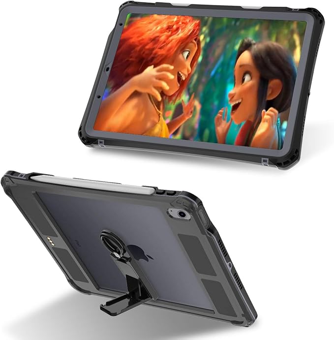 Shellbox Case for iPad Air 4th/5th Generation 2022-2020 Waterproof Dustproof Shockproof Case with 360° Full-Body ProtectionLanyard and Kickstand