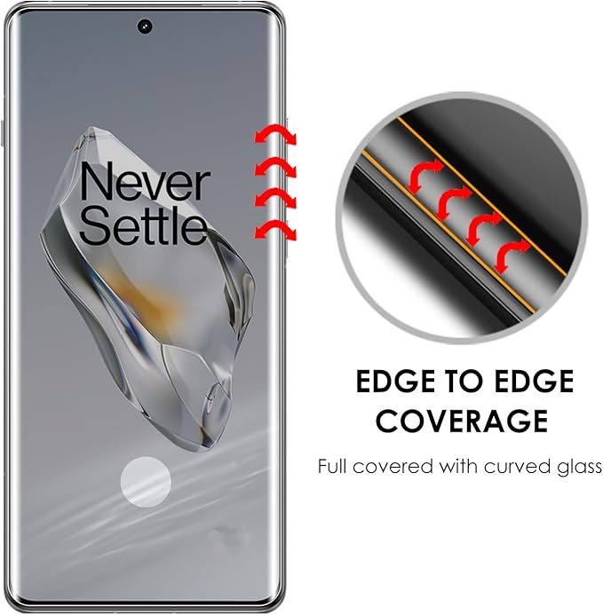 Privacy Screen Protector for OnePlus 12 Tempered Glass UV Set - 3 Pack Anti Spy 9H Hardness Scratch Resistant Fingerprint-ID Compatible Sensitive Touch