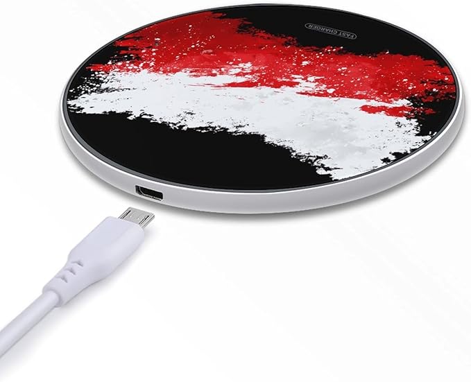 Polish Flag Poland Splashes Fast Portable Charger 10W Funny Graphic Phone Charging Pad with USB Cable