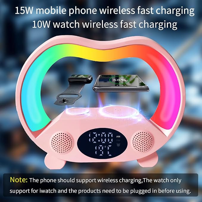 Wireless Charger Alarm Clock Zs932 Black