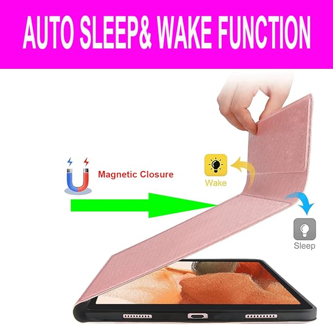 Keyboard Case for Samsung Galaxy Tab S10+ Plus/S9 Plus S9 FE+/S8 Plus S8+/S7 Plus S7+ S7 FE 12.4 Inch Backlit Keyboard case with Pen Holder Pink