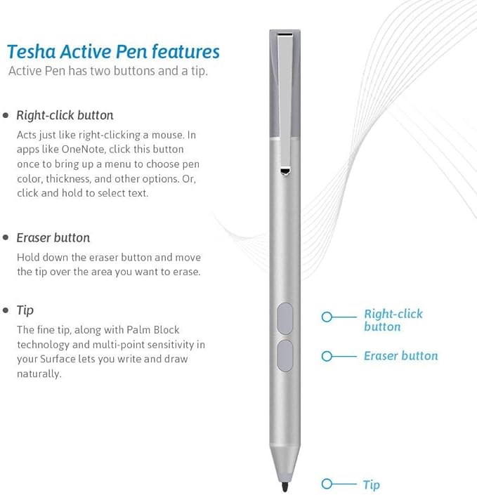 Stylus Pen for ASUS Touchscreen Devices Active Digital Pen with Ultra-Fine Tip 1024 Pressure Sensitivity Palm Rejection for Precision Drawing and Writing
