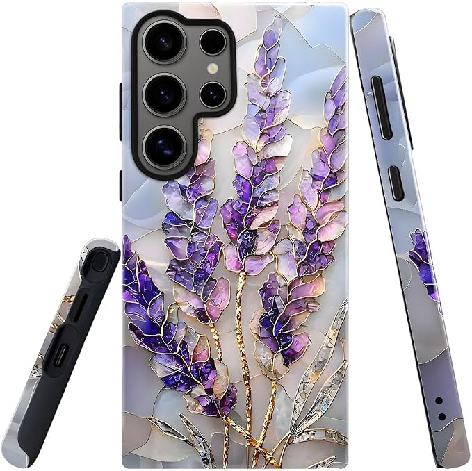 Lavender Stained Glass Purple Floral