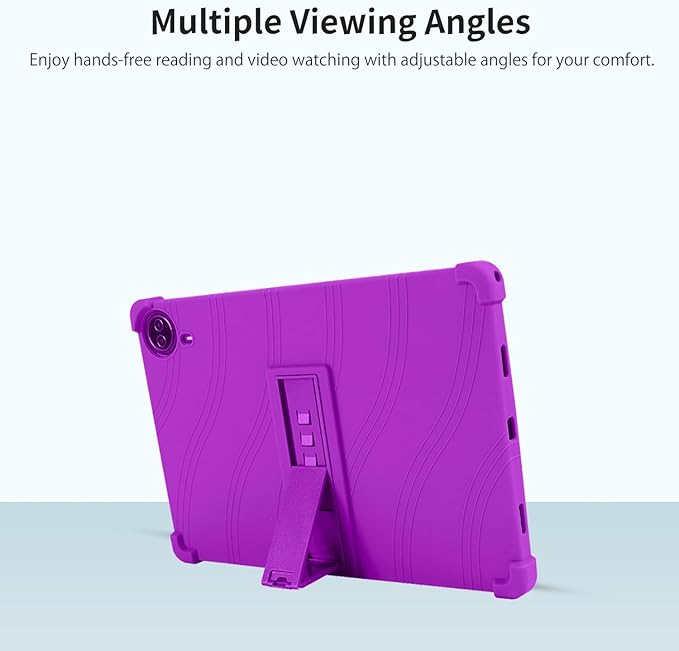 Case for Callsky-Pro/Callsky Ctab 14 / Teclast T70 14inch Android 14 TabletAdjustable BracketSoft Silicone Protective Cover with Adjustable Stand Lightweight and Kid-Friendly(Purple)